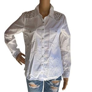 3/$15 Democracy White Studded Button Down Shirt